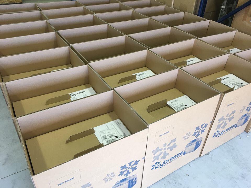 Boxes of IcyBreezes ready to ship.